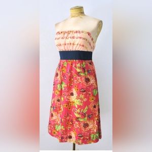 Maeve strapless floral dress from Anthropologie size 6 euc
